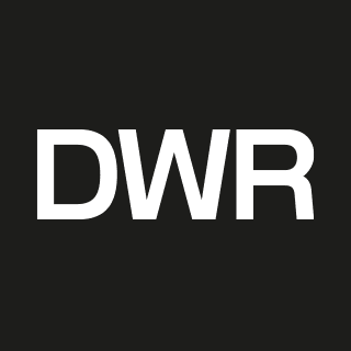 Logo of Design Within Reach (DWR) featuring the letters 'DWR' in bold white font on a black background.