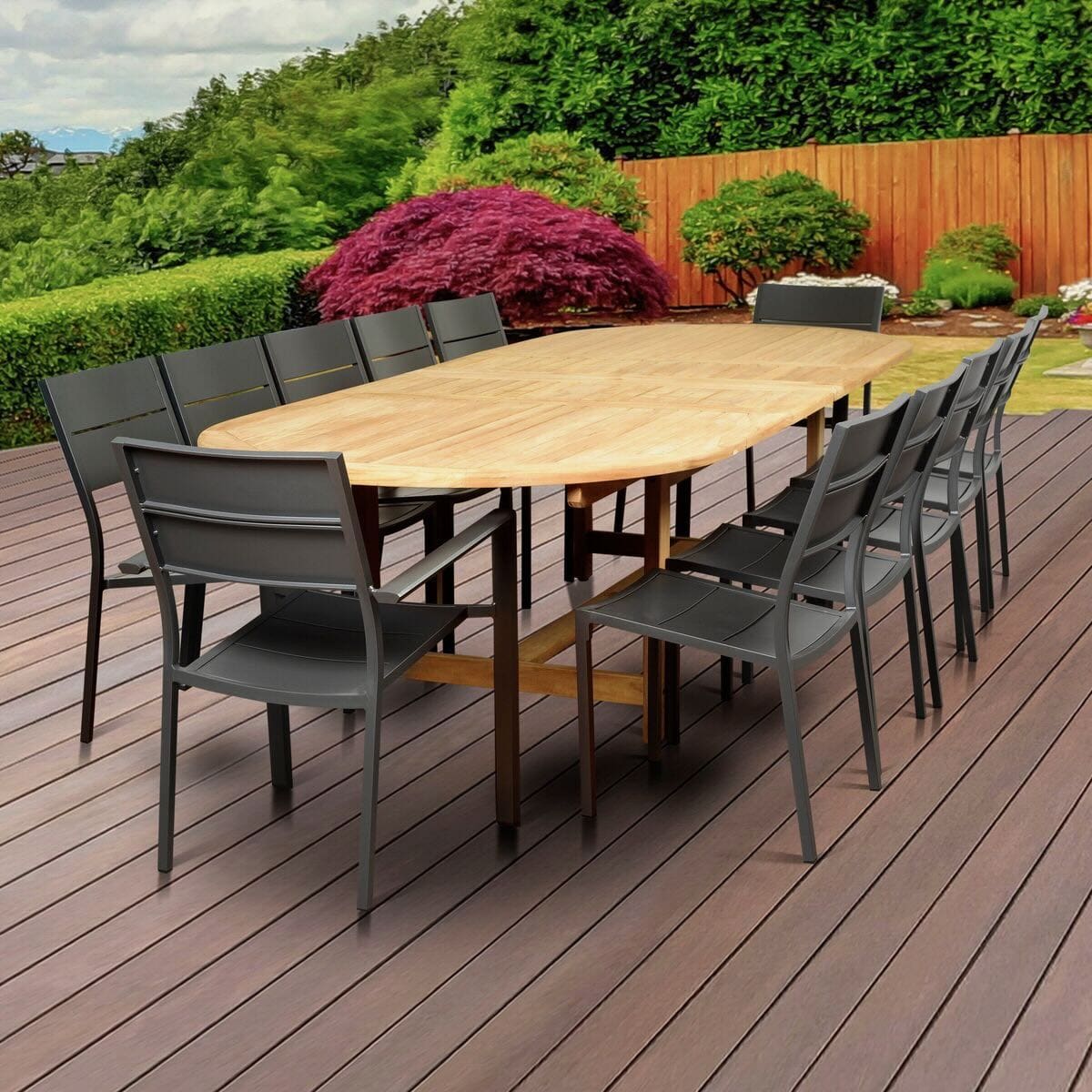 Koningsdam 13-Pc Extension Dining Set, Gray