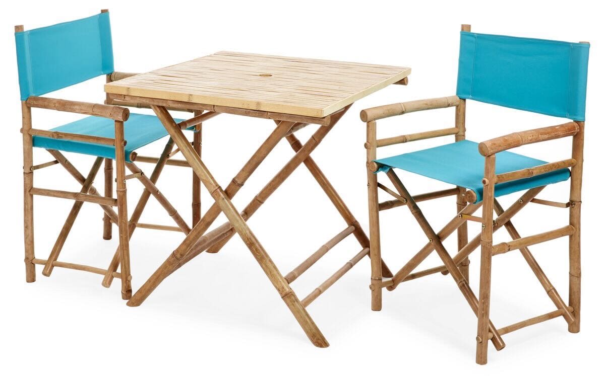 Square 3-Pc Dining Set, Aqua